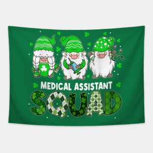 Funny Gnome Medical Assistant Squad Patrick's Day Matching Tapestry