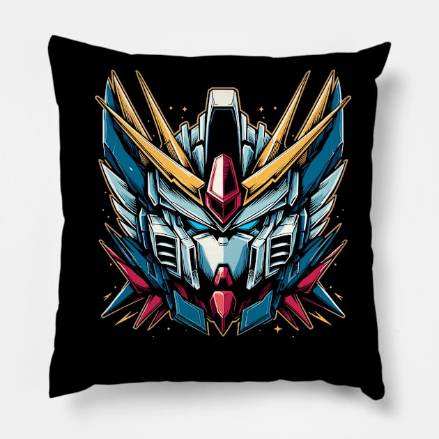 Portrait of Mecha Pillow by Ikibrai