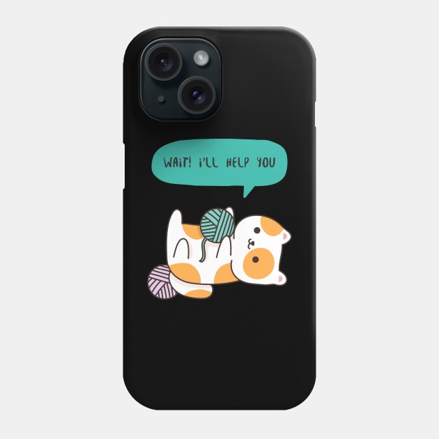 Best knitting mom ever cat Phone Case by ErisArt