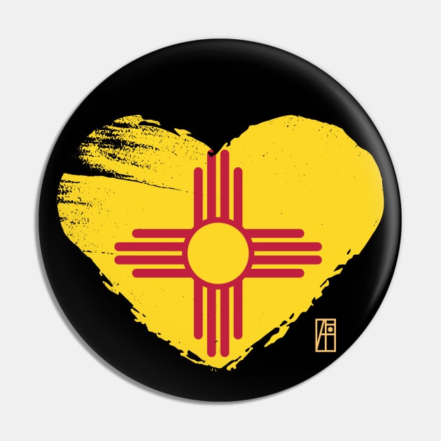 U.S. State - I Love New Mexico - New Mexico Flag Pin by ArtProjectShop