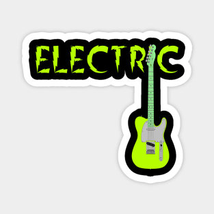 Electric Guitar, Electric Avenue, Green Guitar Magnet