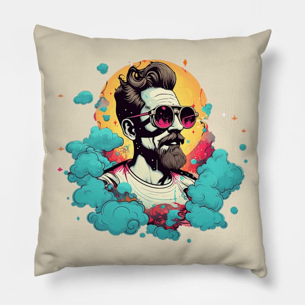 Beard Guy Pillow by Jason's Finery