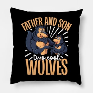 Cool wolves - father and son Pillow