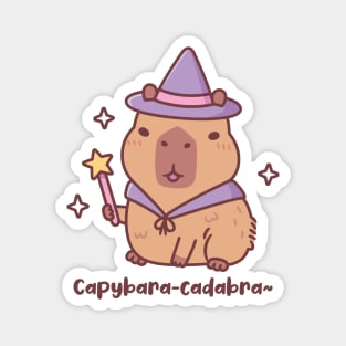 Cute Capybara Wizard Capybaracadabra Funny Pun Magnet