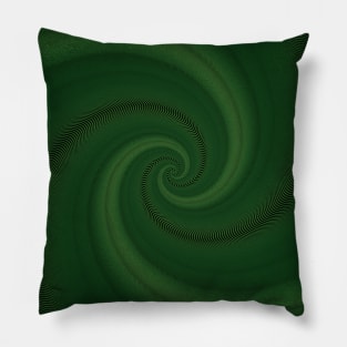 Abstract helix, swirling green funnel Pillow