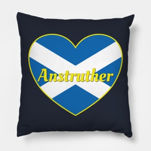 Anstruther Scotland UK Scotland Flag Heart Pillow