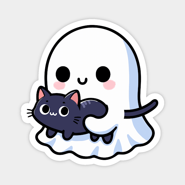 Ghost and cat Magnet by CreativeSage