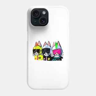 Three kittens at a Daft Punk concert Phone Case