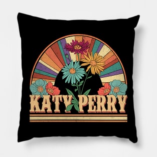 Katy Flowers Name Perry Personalized Gifts Retro Style Pillow