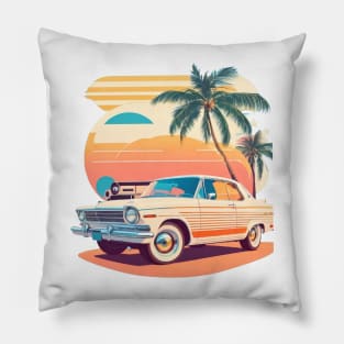 artwork of t-shirt graphic design of miami street Pillow