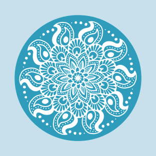 Winter Blue Mandala Design T-Shirt