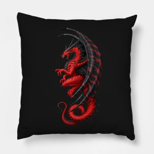 Master Dragon red Pillow