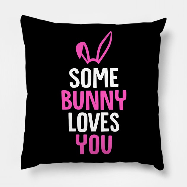 Some Bunny Loves You - Rabbit, Bunny Pillow by D3Apparels