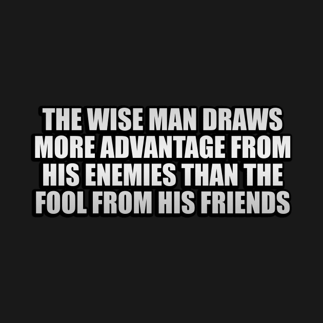 The wise man draws more advantage from his enemies than the fool from his friends by It'sMyTime