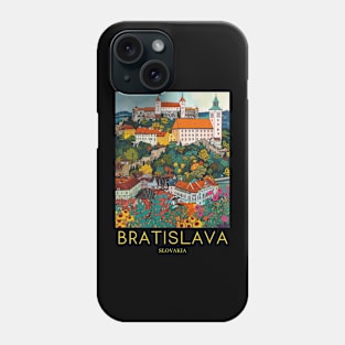 A Pop Art Travel Print of Bratislava - Slovakia Phone Case