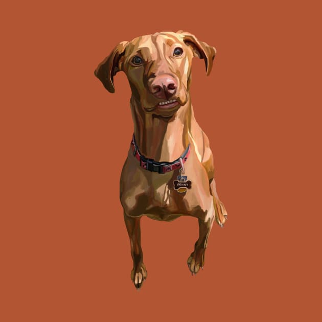 Penny the Vizsla Dog by Art by Deborah Camp
