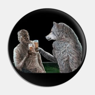 Drinking Buddies Night Out Beer Art Pin