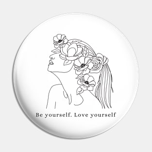 Be yourself love yourself line art Pin