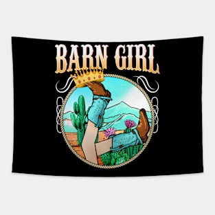 Barn Girl I Equestrian Pony Horse Fan Tapestry