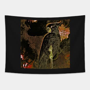 BLACK COCKATOO EXOTIC ART POSTER TROPICAL PARROT ART PRINT Tapestry