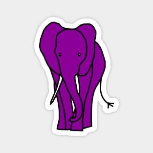 Purple Elephant Minimal Line Drawing Magnet