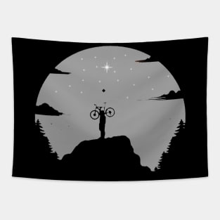 Sunset Mountain Bike Ride Cycling Gift for Biking lovers Tapestry