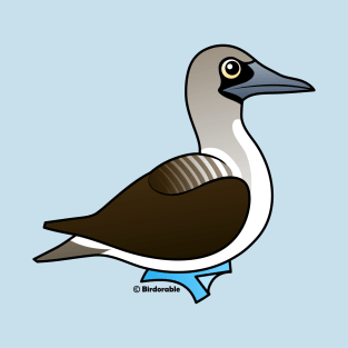 Cute Birdorable Blue-footed Booby Cartoon Bird T-Shirt