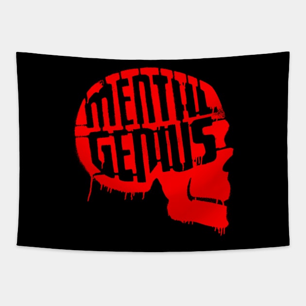 MENTAL GENIUS - Collector red edition Tapestry by BACK TO THE 90´S