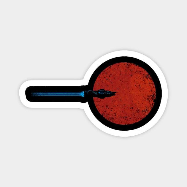 Flight over Mars Magnet by kg07_shirts