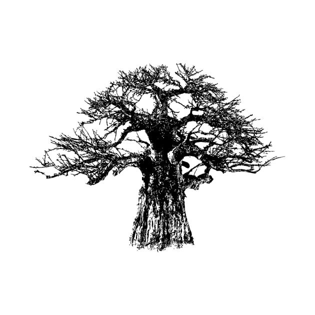 Baobab Tree in Black and White by scotch