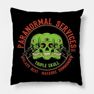 Triple Skull Paranormal Services Pillow