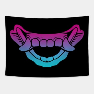 Bali Demon Witch Mask Teeth Vaporwave Tapestry