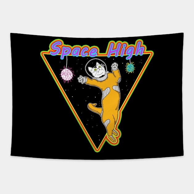 Space Cat Tapestry by PLS