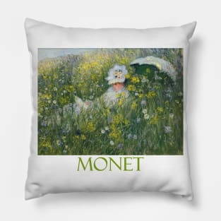 In the Meadow (1876) by Claude Monet Pillow