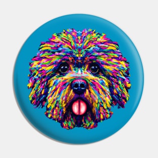 Adorable Bolognese Dog Fluffy Artwork Pin