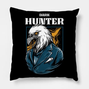 Dark Hunter / Cartoon Eagle Design / Night Bird / Urban Streetwear Style Pillow