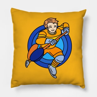 Cartoon ice hockey boy Pillow