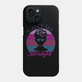 PRIDE Month Can't See Straight Bi Retro Sunset Phone Case