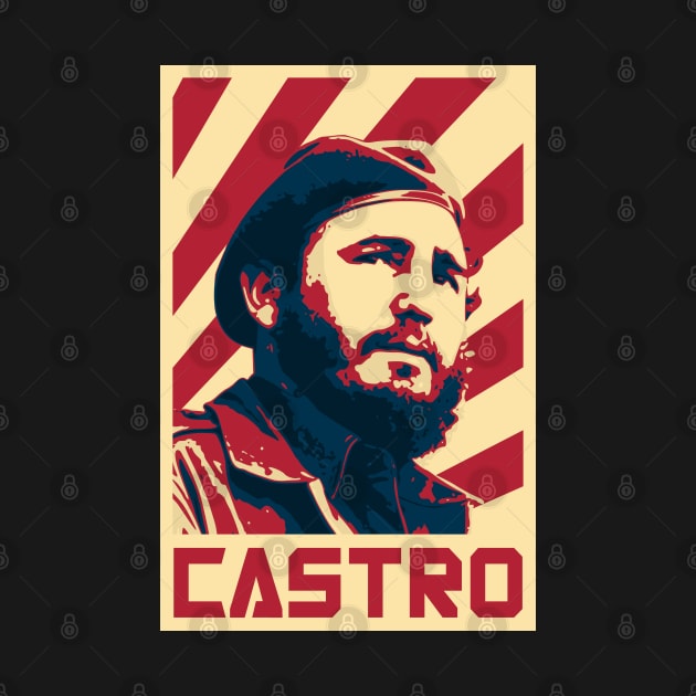 Fidel Castro Retro Propaganda by Nerd_art