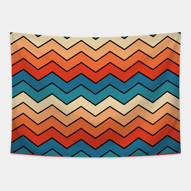 retro zig zag Tapestry by imaginekaye