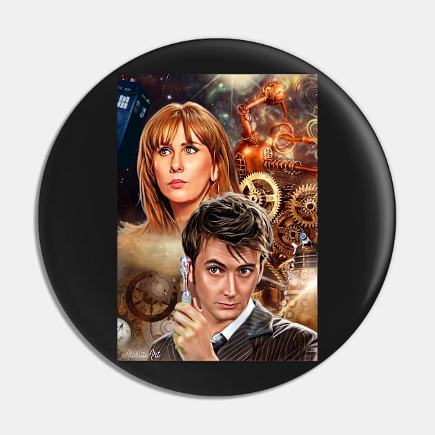 10th Doctor/ time machine steampunk Pin by AlisiaArt