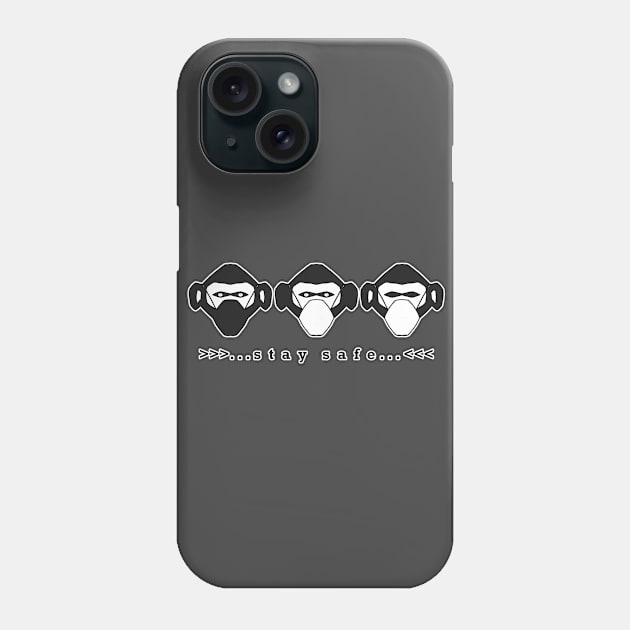 Three wise monkeys in safe masks Phone Case by AgniArt