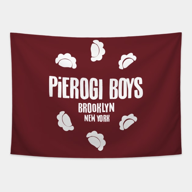 Pierogi Boys Brooklyn - White Tapestry by pepart