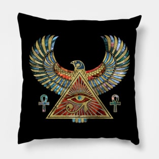 Eye of Horus - Wadjet  Gemstone and Gold Pillow