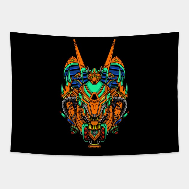 Cyber Wolf Tapestry by Atrians