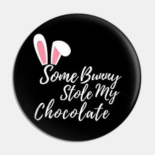 Easter Bunny Ears Chocolate Lover's Design. Cute Bunny Rabbit Pun Design. Pin