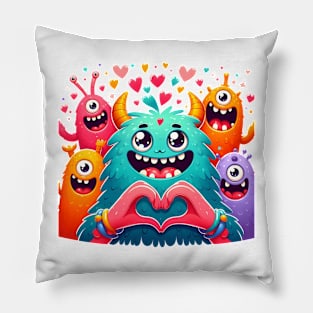 Valentine's Cartoon Delights Pillow