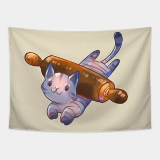 Rolling Pin Cat Tapestry