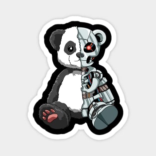 Cute Panda Bear Scary Robot Cybernetic Animal Lover Magnet