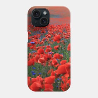 Field of Beautiful Red Poppies Phone Case